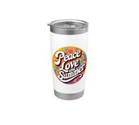 Hippy Pace Amore E Vacanze Estate Vacanze Vacanze Bicchiere termico in acciaio inox doppia parete