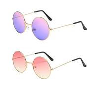 Hippy Retrò Colorati Occhiali da Sole Vintage Rotondi Anni ‘60