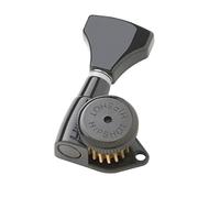 Hipshot Grip-Lock - 6 accordatori di bloccaggio in linea, non sfalsati, colore: Nero