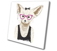 Hipster Animals Fennec Fox Vintage SINGLE TELA parete arte foto stampa