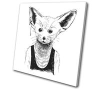 Hipster Animals Fennec Fox Vintage SINGLE TELA parete arte foto stampa