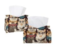 Hipster - Copertura per scatola di fazzoletti, rettangolare, decorativo, per bagno, cucina, tavolino da caffè, auto