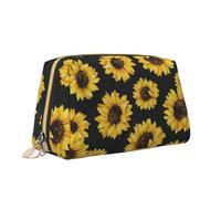 Hipster Golden Girasoli Stampa Makeup Bag Portatile Versatile Toiletry Bag Grande Capacità Borsa Cosmetica per le Donne, bianco, Taglia unica, Beauty case