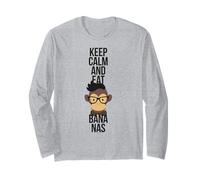 Hipster Monkey - Mantieni la Calma e Mangia Banana-Love Maglia a Manica