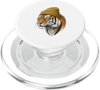 Hipster Tigre in Giallo Beanie Animal Art PopSockets PopGrip per MagSafe