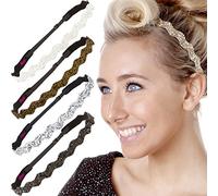 Hipsy femminile 5PK regolabile scivolamento Saluto scintillio di Bling fascia Multi Gift Pack (oro/nero/argento/marrone/bianco)