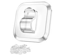 Hipzeepo 50 Mini Ganci Luminosi con Strisce Adesive: Piccole Clip Trasparenti per Luci da Interni, Anti-Danni, Ganci da Parete In Plastica per Appendere