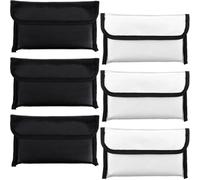 Hipzeepo Borsa per Soldi Ignifuga con Zip, Set da 6 Sacchetti per Documenti Impermeabili, Piccola per Oggetti di Valore, Passaporto, Portamonete.