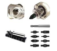 Hipzeepo Cacciavite Mini Corto e Tozzo 10 In 1 con Punte In Acciaio S2 A Doppia Testa, per Spazi Ristretti, Impugnatura In Fibra di Acetato di Cellulosa