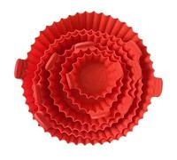 Hipzeepo Cestello In Silicone per Friggitrice Ad Aria, Riutilizzabile, Teglia da Forno, Stampo In Silicone per Cestello per Pollo Fritto, Accessori per Friggitrice Ad Aria, Rosso