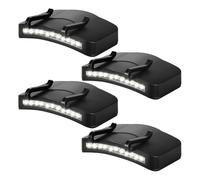 Hipzeepo Clip su Lampada Frontale 4 Pezzi 11 LED Luci per Alimentate A Batteria Lampada per Visiera Nera Impermeabile Clip per