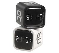Hipzeepo Countdown Timer,Rotation Functionality-Square Design, 5/10/30/60 Minutes& Custom Time Settings, Productivity Tool for Work, Study for Tasks 2pc Set