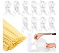 Hipzeepo Decorazione per Compleanno 10 Pezzi Grande per Clip per Archi di Palloncini 100 Pz Trasparenti 260 Lunghe per Palloncini per Kit di Archi di Palloncini Studi