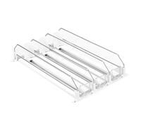 Hipzeepo Distributore di Bevande In Lattina, Organizer per Bevande, A Molla, con Larghezza Regolabile, Ripiano Portaoggetti A Forma di E, 410 Mm, 4 File