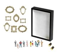 Hipzeepo Espositore Fotografico Mini Fai-da-Te con Figurine, Cornice Collage di Memorie Personalizzata con 2 Luci, Kit per Cornice A Scatola Ombra Silhouette Fai-da-Te.