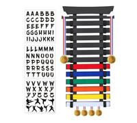 Hipzeepo Espositore per Cinture da Karate da 12 Cinture, in Legno di bambù, Porta Medaglie - Espositore per Cinture da Taekwondo, Jiu, BJJ, Arti Marziali