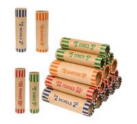 Hipzeepo Involucri per Monete Preformati - 128 Pezzi Assortiti, Involucri Pesanti per Quarti, Centesimi, Nichelini e Dime.