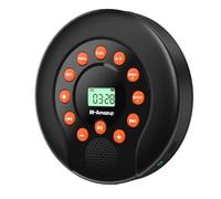 Hipzeepo Lettore CD Portatile, Lettore di Cassette Audio Ricaricabile da 1500 mAh con Doppi Altoparlanti Stereo, Lettore di Riproduzione AUX/USB per Auto A