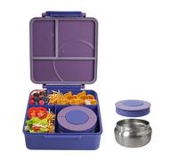 Hipzeepo Lunch Box Termico A Prova di Perdite da 8 Once per Bambini con Contenitore per Alimenti A 4 Scomparti per Scuola e Viaggio B