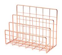 Hipzeepo Scaffale da Ufficio Desktop da Ufficio nel Metallo Rosa Blocco da Libro un Tre Strati Scaffale da Tavolo per Riviste