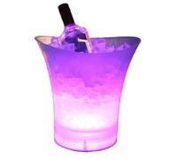 Hipzeepo Secchiello per Ghiaccio Illuminato A LED, Secchiello per Champagne In Plastica Impermeabile, Secchiello per Ghiaccio A LED per Bar, Cassa per Champagne, Rosa Birra