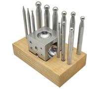 Hipzeepo Set di 13 Pezzi di Blocco per Punzoni per la Creazione di Gioielli e la Formatura Dei Metalli per Dapping e Doming.