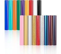 Hipzeepo Set di 18 Termoadesivi HTV con Glitter, Camaleonte e Vinile PU Termoadesivo per Progetti di su Magliette