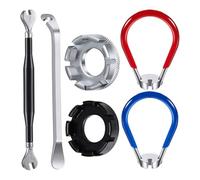 Hipzeepo Set di Chiavi per Raggi per Bicicletta (6 Pezzi) con Leva per Pneumatici - Kit Completo di Strumenti per La Riparazione dei Cerchi della Bicicletta per Gli Appassionati di Ciclismo