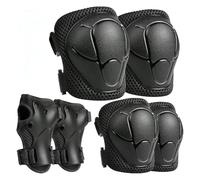 Hipzeepo Set di Protezioni per Bambini, Ginocchiere e Gomitiere con Polsiere per Pattinaggio, Ciclismo, Bici, Monopattino, Nero