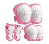 Hipzeepo Set di Protezioni per Bambini, Ginocchiere e Gomitiere con Polsiere per Pattinaggio, Ciclismo, Bici, Monopattino, Rosa