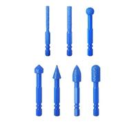 Hipzeepo Set di Punte Diamantate per Finitura Multi-Materiale, Rimozione Della Ruggine, Lucidatura, Riparazione Dei Fori, Lavorazione Degli Stampi, 7 Pezzi