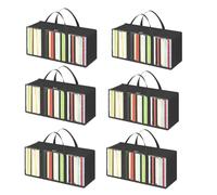 Hipzeepo Set di Sacchetti di Archiviazione Dvd 6 Pezzi, Organizzatore CD in Plastica in PVC Trasparente con Cerniera e Manuale del Supporto Multimediale