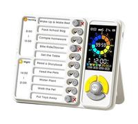 Hipzeepo Timer Visivo 5 In 1, Strumento ADHD per Bambini e Adulti, Programma Visivo per Bambini con Autismo, Timer per Attività 12/24 Bianco