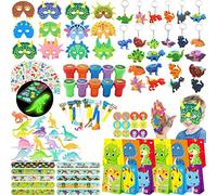 HIQE-FL 118 Pezzi Gadget Compleanno Bambini Dinosauri,Compleanno Pignatta,Bambini Regalini Fine Festa,Sacchetto Regalo Dinosauri,Dinosauro Festa Giocattolo