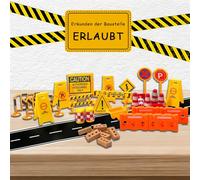 HIQE-FL Accessori per Elfi di Natale,40 Pezzi Miniature Accessori da Elfo Natale,Mini Cartelli stradali per Bambini,1/12 Casa Delle Bambole,Miniatura,Cantiere,Natale (A)