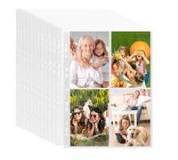 HIQE-FL busta 6 pezzi per cartoline trasparente, 4 scomparti, 48 buste per foto fronte-retro, Veloflex