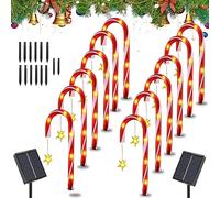 HIQE-FL Luci Natalizie Con Bastoncini Di Zucchero,Illuminazione Luci Natalizie Segnapasso Tremolanti,Luci Di Segnalazione Per Percorsi Esterni,Percorso Canna Di Caramella Di Natale