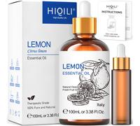 HIQILI oli essenziali al limone da 100ML per diffusore/umidificatore/massaggio/olio aromatico per aromaterapia per candele/produzione di sapone e cura dei capelli