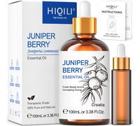 HIQILI oli essenziali di bacche di ginepro da 100ML, natura pura al 100% per aromaterapia, diffusore, umidificatore, massaggio, Rouse, Relexation