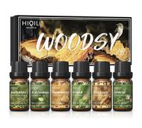 HIQILI Set di oli profumati legnosi, TOP 6 pezzi * 10 ml Set regalo per diffusore di aromaterapia Umidificatore Candele fai da te che fanno saponi fatti in casa