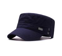 HIQIU Berretto militare, da uomo, unisex, vintage, militare, berretto militare, cappello da baseball da uomo, regolabile, in cotone, Blu, 56/60 cm