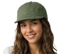 HIQIU Short Brim Basecap - Berretto da baseball vintage da uomo e da donna, in cotone, con tesa corta, unisex, stile camionista, regolabile, casual, verde militare, Medium-Large