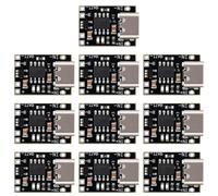 Hiraethge 10-Pack USB C 3.7V batteria al litio caricabatterie scheda 4.2V | Ultra-compatto 14x18x5mm, ingresso 4.5-6.5V, protezione integrata da sovratensione e sovracorrente, per progetti di celle