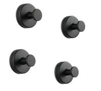 HIRAIDAI Ganci Autoadesivi Bagno Confezione Da 4 Ganci A Gravità In Acciaio Inox Con Ventosa Per Bagno E Cucina (Senza Perforazione) - Nero