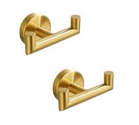 HIRAIDAI Ganci Autoadesivi Confezione Da 2 Ganci Doppi Per Asciugamani Da Bagno 10,3CM Dietro La Porta Del Wc - Oro