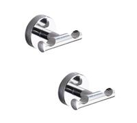 HIRAIDAI Ganci Da Bagno Confezione Da 2 Ganci Doppi A Mezzaluna In Acciaio Inox Spazzolato 5X6,6Cm Per Bagno, Cucina E Hotel