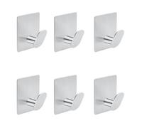 HIRAIDAI Ganci Da Bagno Confezione Da 6 Ganci A Forma Di Lingua D'Anatra In Acciaio Inox Per Cucina E Bagno, 4,5CM, Dietro La Porta, Argento