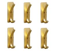 HIRAIDAI Ganci Da Bagno Confezione Da 6 Ganci Superiori E Inferiori In Metallo Antiforatura Da 8CM Per Ingresso E Bagno - Oro