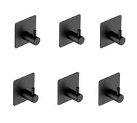 HIRAIDAI Gancio Adesivo Confezione Da 4 Clip Per Scopa Da Wc Senza Foratura Da 4,5CM - Quadrate Nere - Cilindriche