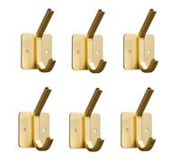 HIRAIDAI Gancio Adesivo Confezione Da 6 Ganci Per Porta Wc Da Parete Senza Fori Per Bagno E Cucina - Ganci Superiori E Inferiori - Oro